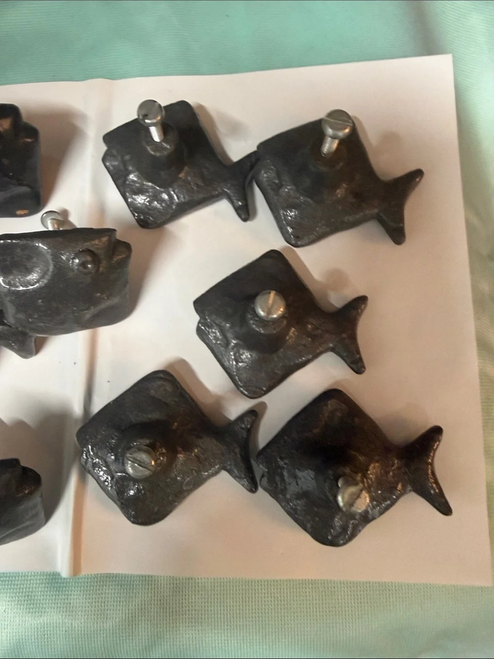 Set of 12 Black Fish Aquarium Ornaments with Mounting Pins